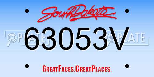 63053V South Dakota License Plate