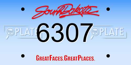 6307 South Dakota License Plate