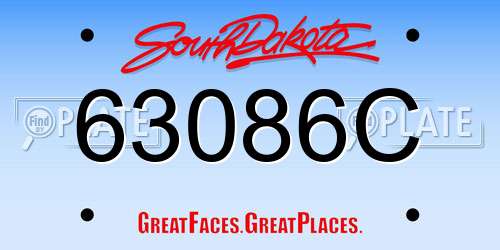 63086C South Dakota License Plate