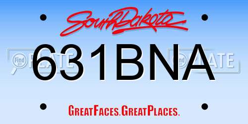 631BNA South Dakota License Plate