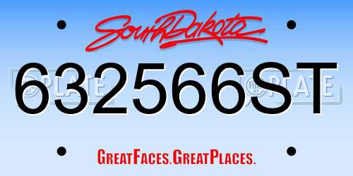 632566ST South Dakota License Plate