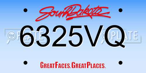 6325VQ South Dakota License Plate