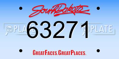63271 South Dakota License Plate