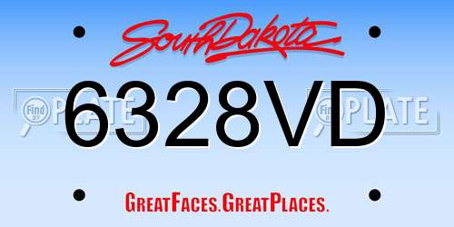 6328VD South Dakota License Plate