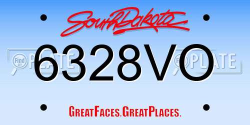 6328VO South Dakota License Plate