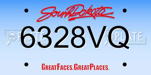 6328VQ South Dakota License Plate