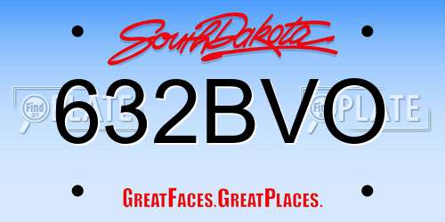 632BVO South Dakota License Plate