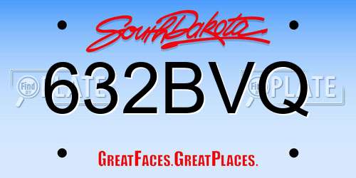 632BVQ South Dakota License Plate