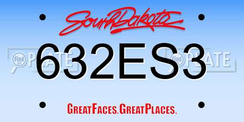 632ES3 South Dakota License Plate