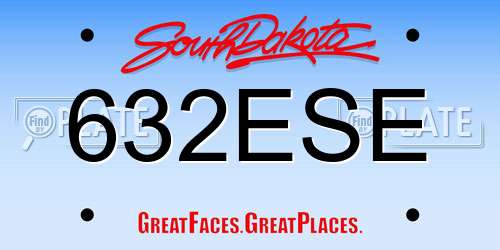 632ESE South Dakota License Plate