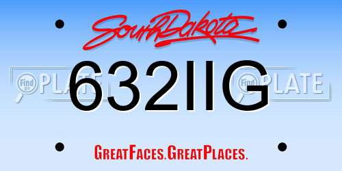 632IIG South Dakota License Plate