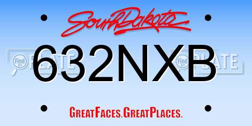 632NXB South Dakota License Plate