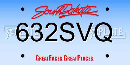 632SVQ South Dakota License Plate