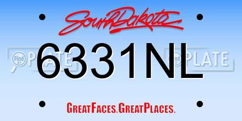 6331NL South Dakota License Plate