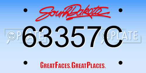 63357C South Dakota License Plate
