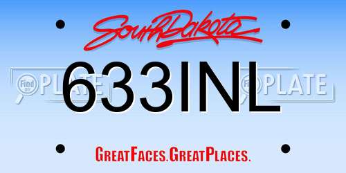 633INL South Dakota License Plate