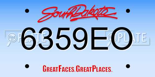 6359EO South Dakota License Plate