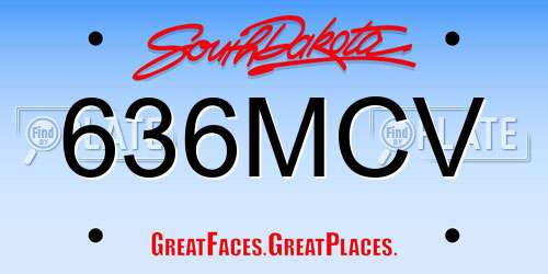 636MCV South Dakota License Plate