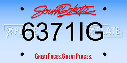 6371IG South Dakota License Plate