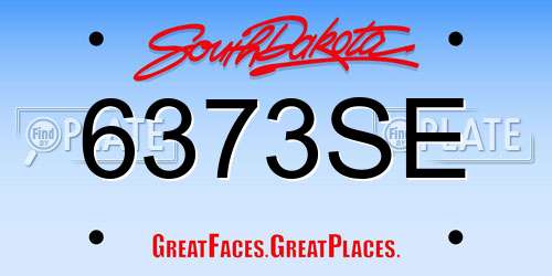 6373SE South Dakota License Plate