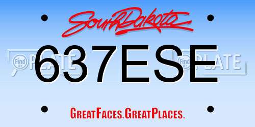 637ESE South Dakota License Plate