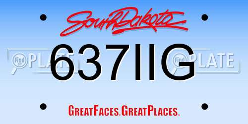 637IIG South Dakota License Plate