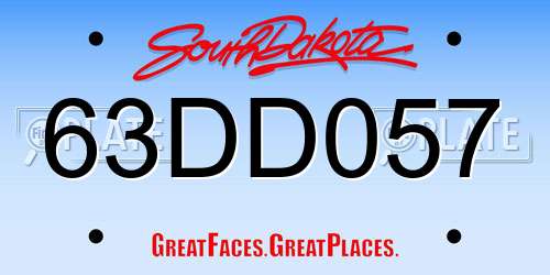 63DD057 South Dakota License Plate