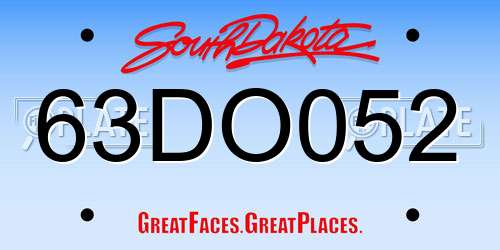 63DO052 South Dakota License Plate