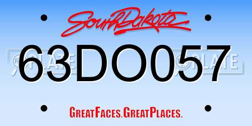 63DO057 South Dakota License Plate