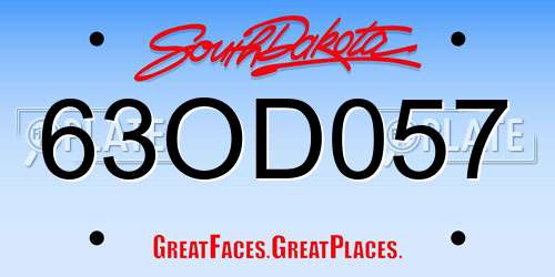 63OD057 South Dakota License Plate
