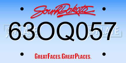 63OQ057 South Dakota License Plate