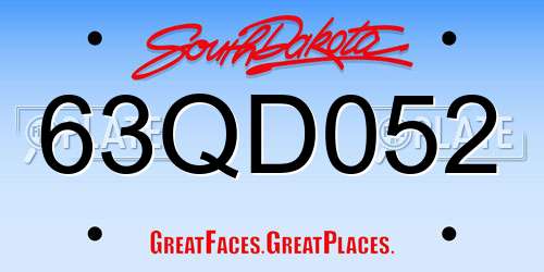 63QD052 South Dakota License Plate