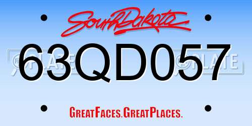 63QD057 South Dakota License Plate