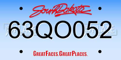 63QO052 South Dakota License Plate