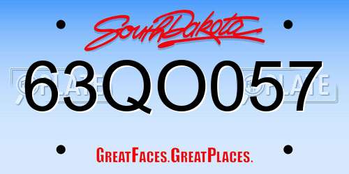 63QO057 South Dakota License Plate