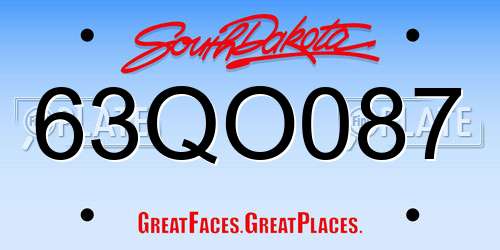63QO087 South Dakota License Plate