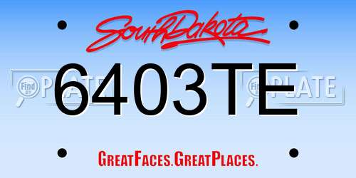 6403TE South Dakota License Plate