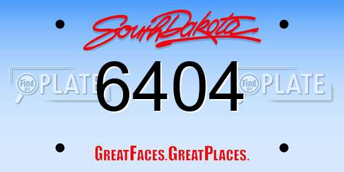 6404 South Dakota License Plate