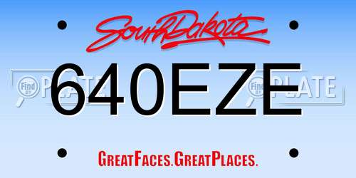 640EZE South Dakota License Plate