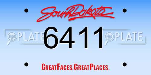 6411 South Dakota License Plate