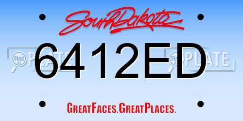 6412ED South Dakota License Plate