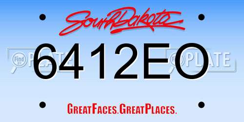 6412EO South Dakota License Plate