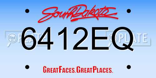 6412EQ South Dakota License Plate