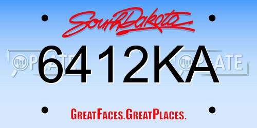 6412KA South Dakota License Plate