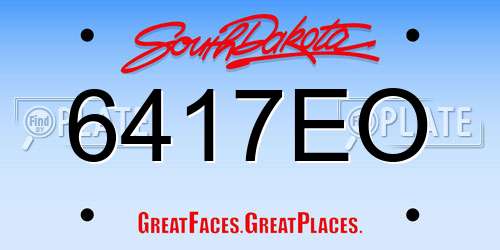 6417EO South Dakota License Plate