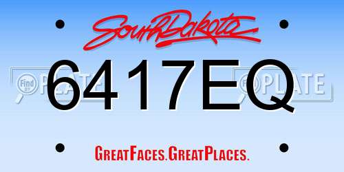 6417EQ South Dakota License Plate