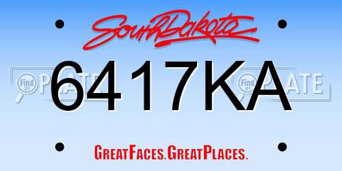 6417KA South Dakota License Plate