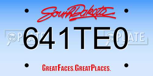 641TE0 South Dakota License Plate
