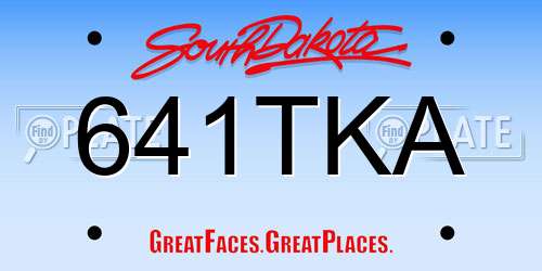 641TKA South Dakota License Plate