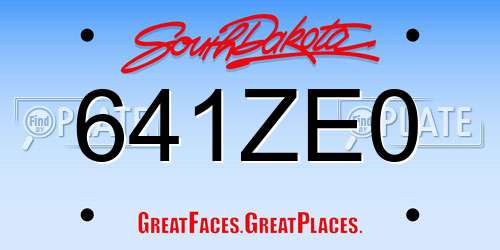 641ZE0 South Dakota License Plate